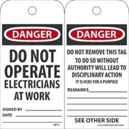 NMC TAGS, DANGER DO NOT OPERATE RPT3G